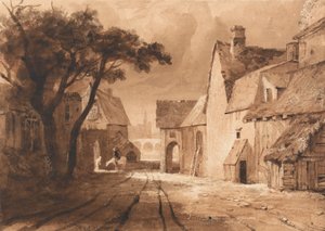 Studie van oude gebouwen door Samuel Palmer